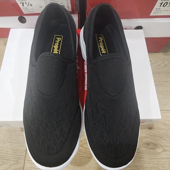 Propet Womens TravelActiv Slip-On Shoes Black 8.5 Medium Width Lightweight Breat - Picture 4 of 8